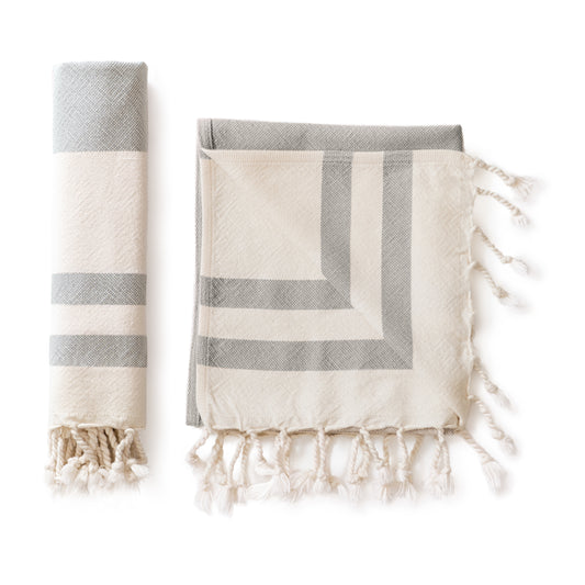 100% Soft Cotton Turkish Hand Towels Set of 2, 17x37 Inches